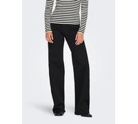 High-waist-Jeans ONLY "ONLMADISON BLUSH HW WIDE DNM SOO796 NOOS", Damen, Gr. S (36), Länge 32, schwarz (schwarz denim), Denim/Jeans, Obermaterial: 91% Modal, 8% Elastomultiester, 1% Elasthan, unifarbe