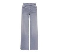 High-waist-Jeans ONLY "ONLMADISON JOGG HW WIDE DNM", Damen, Gr. 27, Länge 32, light grau denim, Denim/Jeans, Obermaterial: 100% Baumwolle, unifarben, weit lang, Jeans High-Waist-Jeans, high waist, wid