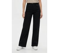 High-waist-Jeans ONLY "ONLMADISON-ROYAL HW WIDE DNM PIM600", Damen, Gr. L (40), Länge 32, schwarz denim, Denim/Jeans, Obermaterial: 69% Baumwolle, 29% Polyester, 2% Elasthan, unifarben, normal, Jeans 