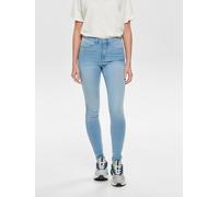 High-waist-Jeans ONLY "ONLROYAL - Skinny-Jeans mit hoher Taille und Abriebeffekt", Damen, Gr. XL (42), Länge 34, blau (light blau), Denim/Jeans, Obermaterial: 69% Baumwolle, 29% Polyester, 2% Elasthan
