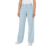 High-waist-Jeans PEPE JEANS "STRAIGHT UHW LEXA ARCHIVE", Damen, Gr. 29, Länge 30, blau (bleached), Denim/Jeans, Obermaterial: 100% Baumwolle, straight fit, Jeans, mit Bundfalten (33863661-29) bleached