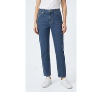 High-waist-Jeans PEPE JEANS "TAPERED JEANS HW", Damen, Gr. 27, Länge 30, mid blau, Denim/Jeans, Obermaterial: 99% Baumwolle, 1% Elasthan, gerade, unten schmal lang, Jeans High-Waist-Jeans (88174220-27
