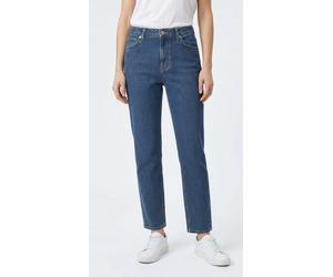 High-waist-Jeans PEPE JEANS "TAPERED JEANS HW", Damen, Gr. 27, Länge 30, mid blau, Denim/Jeans, Obermaterial: 99% Baumwolle, 1% Elasthan, gerade, unten schmal lang, Jeans High-Waist-Jeans (88174220-27