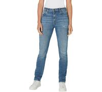 High-waist-Jeans PEPE JEANS "TAPERED JEANS HW", Damen, Gr. 29, Länge 30, blau (light destroyed blau), Denim/Jeans, Obermaterial: 99% Baumwolle, 1% Elasthan, Destroyed-Effekte, gerade, unten schmal lan