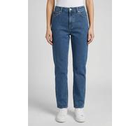 High-waist-Jeans PEPE JEANS "TAPERED JEANS HW", Damen, Gr. 30, Länge 32, blau (mid blau), Denim/Jeans, Obermaterial: 99% Baumwolle, 1% Elasthan, gerade, unten schmal lang, Jeans High-Waist-Jeans (1523