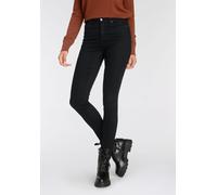 High-waist-Jeans TAMARIS, Damen, Gr. 44, N-Gr, schwarz, Denim/Jeans, Obermaterial: 63% Baumwolle, 32% Polyester, 5% Elasthan, skinny fit knöchelfrei, Jeans High-Waist-Jeans, Skinny Fit, modischer Ankl