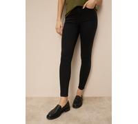 High-waist-Jeans TAMARIS "mit komfortablem Stretch, formender Silhouette", Damen, Gr. 40, N-Gr, schwarz, Denim/Jeans, Obermaterial: 63% Baumwolle, 32% Polyester, 5% Elasthan, unifarben, skinny fit knö