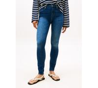High-waist-Jeans TOMMY HILFIGER "DNM FLO WIDE LEG HW", Damen, Gr. 34, Länge 30, blau (mid blau), Denim/Jeans, Obermaterial: 100% Baumwolle, unifarben, casual, weit, Jeans (79603714-34) mid blau