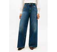 High-waist-Jeans TOMMY HILFIGER "DNM MINE 70'S WIDE LEG HW", Damen, Gr. 33, Länge 30, mine, Denim/Jeans, Obermaterial: 100% Baumwolle, Abriebeffekte, lässig geschnitten, Jeans High-Waist-Jeans (982853