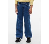 High-waist-Jeans TOMMY HILFIGER, Mädchen, Gr. 14 (164), N-Gr, denim medium 01, Denim/Jeans, Obermaterial: 61% Baumwolle, 39% Lyocell, unifarben, weit lang, Jeans High-Waist-Jeans, hoher Bund, weites B