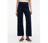 High-waist-Jeans TOMMY HILFIGER "WIDE LEG WASHED CLR HW ANKLE", Damen, Gr. 30, Länge 32, blau (schwarz night navy), Denim/Jeans, Obermaterial: 98% Baumwolle, 2% Elasthan, unifarben, lässig geschnitten
