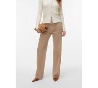 High-waist-Jeans VERO MODA "VMTESSA HR WIDE JEANS COLOR GA NOOS", Damen, Gr. 27, Länge 30, silber mink, Denim/Jeans, Obermaterial: 99% Baumwolle, 1% Elasthan, unifarben, oversize lang, Jeans High-Wais