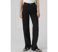 High-waist-Jeans VERO MODA "VMTESSA HR WIDE JEANS RA118 GA NOOS", Damen, Gr. 33, Länge 32, schwarz, Denim/Jeans, Obermaterial: 99% Baumwolle, 1% Elasthan, unifarben, Jeans High-Waist-Jeans (75793159-3
