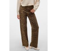 High-waist-Jeans VERO MODA "VMTESSA HR WIDE STRETCH AOP JEANS NOOS", Damen, Gr. 30, Länge 30, silber mink aop:leopard, Denim/Jeans, Obermaterial: 97% Baumwolle, 3% Elasthan, animal-print, bedruckt, ov