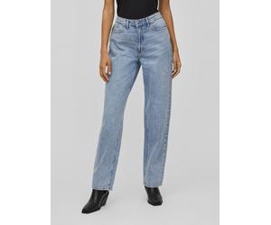 High-waist-Jeans VILA "VIKELLY JAF HW STRAIGHT JEANS-NOOS", Damen, Gr. 38, Länge 30, light blau denim detail:wash lbd065, Denim/Jeans, Obermaterial: 99% Baumwolle, 1% Elasthan, straight fit knöchellan