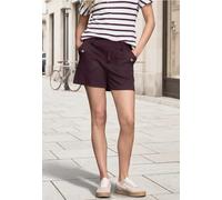 Shorts STREET ONE STUDIO, Damen, Gr. 40, lila (very berry), Stoff, 71% Viskose, 25% Polyester, 4% Elasthan, unifarben, loose fit kurz, Hosen Shorts, mit Elastikbund (27200724-40) very berry