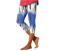 High Waist Leggings Damen Elastische Sportleggins Blickdicht 7/8 Yoga Hose Bedruckt Gemustert Caprihose Bootcut Jogginghose Hoher Taille Stretch Fitnesshose Bauchweg Modern Sporthose