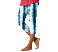 High Waist Leggings Damen Elastische Sportleggins Blickdicht 7/8 Yoga Hose Bedruckt Gemustert Caprihose Bootcut Jogginghose Hoher Taille Stretch Fitnesshose Bauchweg Modern Sporthose