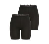High-Waist-Panty YSABEL MORA "BASIC COLLECTION COTTON WITH LACE", Damen, Gr. L, Single Jersey, schwarz, Single Jersey, Obermaterial: 95% Baumwolle, 5% Elasthan, unifarben, eng, Unterhosen, mit Bein, a
