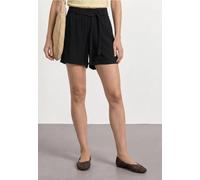 Shorts STREET ONE, Damen, Gr. 34, schwarz, Stoff, 100% Viskose, unifarben, loose fit kurz, Hosen Shorts, mit Gürtel (82741205-34) schwarz