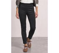 Lederimitathose STREET ONE, Damen, Gr. 36, Länge 28, schwarz, Stoff, 90% Polyester, 10% Elasthan, unifarben, skinny fit knöchelfrei, Hosen, mit Elastikbund (57048158-36) schwarz
