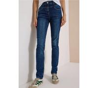 Slim-fit-Jeans CECIL, Damen, Gr. 36, Länge 34, mid blau used wash, Jeans, 78% Baumwolle, 20% Polyester, 2% Elasthan, unifarben, lang, Jeans Slim-fit-Jeans, 5-Pocket-Style (98134446-36) mid blau used w