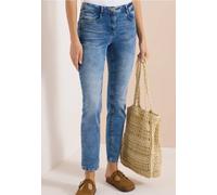 Slim-fit-Jeans CECIL, Damen, Gr. 38, Länge 30, light blau used wash, Jeans, 87% Baumwolle, 11% Polyester, 2% Elasthan, unifarben, lang, Jeans Slim-fit-Jeans, 5-Pocket-Style (67289021-38) light blau us