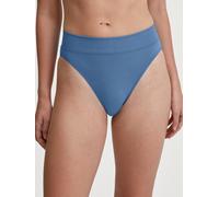 High-Waist-Slip CALIDA "Elastic", Damen, Gr. M (44/46), blau (riviera blau), Single Jersey, Obermaterial: 94% Baumwolle, 6% Elasthan, körpernah, Unterhosen, breiter Softbund, elastisch, Single Jersey,