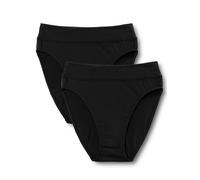 High-Waist-Slip CALIDA "Elastic Duopack", Damen, Gr. S (40/42), schwarz, Single Jersey, Obermaterial: 94% Baumwolle, 6% Elasthan, unifarben, körpernah, Unterhosen High-Waist-Slip, breiter Softbund, el