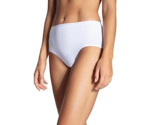 High-Waist-Slip CALIDA "Natural Comfort", Damen, Gr. M (44/46), weiß, Single Jersey, Obermaterial: 92% Baumwolle, 8% Elasthan, unifarben, normal, Unterhosen, elastische, Single Jersey Qualität, Cotton