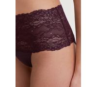 High-Waist-Slip CALIDA "Sensual Secrets", Damen, Gr. XS (36/38), schwarz (schwarz cherry), Single Jersey, Obermaterial: 57% Viskose, 38% Baumwolle, 5% Elasthan, normal, Unterhosen, breiter Spitzenbund