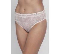 High-Waist-Slip DORINA, Damen, Gr. S, beige (ivory), Spitze, Obermaterial: 85% Polyamid, 15% Elasthan, unifarben, bequem, Unterhosen High-Waist-Slip, zarte, elastische Spitze im floralen Design für ei