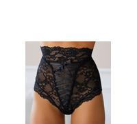 High-Waist-Slip PETITE FLEUR GOLD, Damen, Gr. 44/46, schwarz, Spitze, Obermaterial: 90% Polyamid, 10% Elasthan, körpernah, Unterhosen High-Waist-Slip, mit Spitze und Schnürung, Topseller (21985820-44)