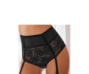 High-Waist-Slip "Seduction", Damen, Gr. 48/50, schwarz, Spitze, Obermaterial: 85% Polyamid, 15% Elasthan, PETITE FLEUR GOLD BY LASCANA, körpernah, Unterhosen, mit abnehmbaren Strapsen (92289839-48) sc