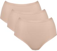 Slip SLOGGI "GO Daily Cotton Highwaist 3P", Damen, Gr. M, new beige, Single Jersey, Obermaterial: 95% Baumwolle, 5% Elasthan, Unterhosen, glanzeffekt Details (41027438-M) new beige