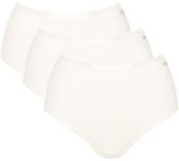 High-Waist-Slip SLOGGI "GO Daily Cotton", Damen, Gr. S, weiß (silk weiß), Single Jersey, Obermaterial: 95% Baumwolle, 5% Elasthan, unifarben, körpernah, Unterhosen, Glanz-Effekt Details, hochgeschnitt