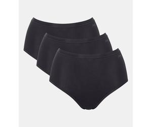 High-Waist-Slip SLOGGI "GO Daily Cotton", Damen, Gr. XL, schwarz, Single Jersey, Obermaterial: 95% Baumwolle, 5% Elasthan, unifarben, körpernah, Unterhosen, Glanz-Effekt Details, hochgeschnittene Tail