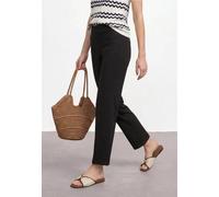 Jerseyhose STREET ONE, Damen, Gr. 32, Länge 28, schwarz, Jersey, 61% Viskose, 32% Polyamid, 7% Elasthan, unifarben, comfort fit lang, Hosen Jerseyhose, High Waist (40978222-32) schwarz