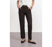Jerseyhose STREET ONE "Style Amalia", Damen, Gr. 38, Länge 30, schwarz coffee, Jersey, Obermaterial: 61% Viskose, 32% Polyamid, 7% Elasthan, unifarben, normal lang, Hosen Jerseyhose, mit Gummizug und
