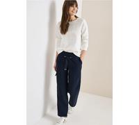 Stoffhose CECIL, Damen, Gr. L, Länge 30, blau (universal blau), Stoff, 93% Nylon, 7% Elasthan, unifarben, loose fit lang, Hosen Stoffhose, Elastikbund mit Tunnelzug (97597940-L) universal blau