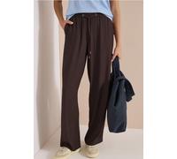 Stoffhose CECIL "Style Neele", Damen, Gr. S (38), Länge 32, braun cacao (länge 32), Web, Obermaterial: 84% Viskose, 16% Polyamid. Futter: 100% Polyester, unifarben, loose fit lang, Hosen Stoffhose, So