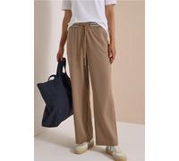 Cecil Stoffhose Style Neele Damen High Waist Straight Leg Gr. S L30 creamy mocha melange
