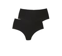 High-Waist-String LASCANA, Damen, Gr. 40/42, schwarz, Microfaser, Obermaterial: 77% Polyamid, 23% Elasthan, unifarben, körpernah, Unterhosen, aus weicher und hoch elastischer Microfaser (45472312-40) 