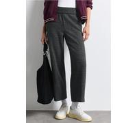 Stoffhose STREET ONE, Damen, Gr. 44, Länge 26, armor grau meliert, Web, 35% Baumwolle, 30% Polyester, 20% Viskose, 13% Polyamid, 2% Elasthan, kariert, comfort fit 7/8-Länge, Hosen Stoffhose, High Wais