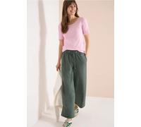 High Waist Wide Leg Hose aus Leinenmix