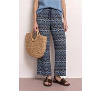 Stoffhose STREET ONE, Damen, Gr. 42, Länge 30, blau (frozen wave), Stoff, 88% Viskose, 12% Polyamid, bedruckt, regular fit normal, Hosen Stoffhose, High Waist (12548954-42) frozen wave
