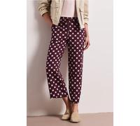 Stoffhose STREET ONE, Damen, Gr. 42, Länge 26, rustic rouge, Stoff, 100% Viskose, gemustert, loose fit normal, Hosen Stoffhose, High Waist (65027146-42) rustic rouge