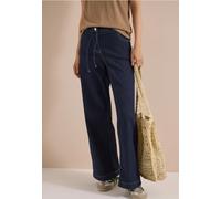 Loose-fit-Jeans CECIL, Damen, Gr. 26, Länge 30, blau (rinsed wash), Jeans, 52% Baumwolle, 38% Lyocell, 7% Elastomultiester, 3% Elasthan, unifarben, lang, Jeans, High Waist (59356842-26) rinsed wash