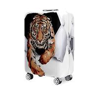 Highdi 18-32 Zoll Kofferschutzhülle, 3D-Tiger-Druck Elastisch Reise Kofferhülle, Staubdicht Koffer Schutzhülle,Kofferhülle mit Reißverschluss Kratzfest Kofferschutzhülle (L,Tiger)