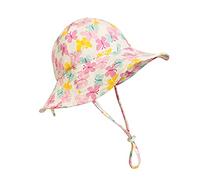 Highdi Kinder Sonnenhut UPF 50 + Mädchen Jungen Cartoon Druck Breiter Krempe Hut Sonnenschutz Verstellbarer Faltbarer Sommerhut Strandhut Fisherhut Unisex Atmungsaktiv (Rosa Schmetterling,46cm)